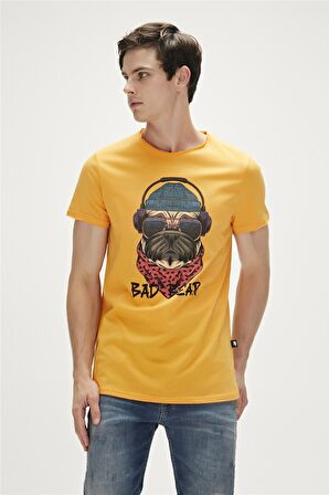 Bad Bear Baskılı Hardal Erkek T-Shirt 23.01.07.010_RECKLESS T-SHIRT