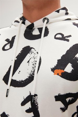 Bling Hoodie Off-White Beyaz  Kapüşonlu Erkek Sweatshirt