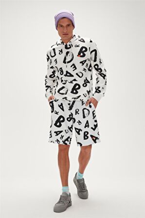 Bling Hoodie Off-White Beyaz  Kapüşonlu Erkek Sweatshirt