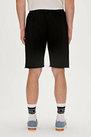 Kai SweatShorts Siyah Baskılı Erkek Şort