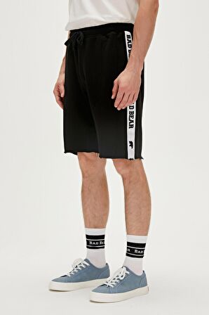 Kai SweatShorts Siyah Baskılı Erkek Şort