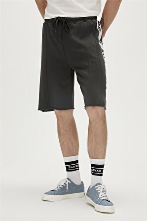 Kai SweatShorts Antrasit Baskılı Erkek Şort
