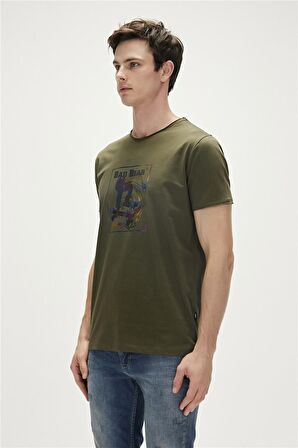 Bad Bear Baskılı Haki Erkek T-Shirt 23.01.07.037_ONEWAY t-shirt