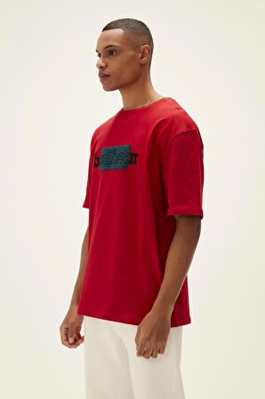 Taped T-Shirt Crimson Red Kırmızı Baskılı Erkek Tişört