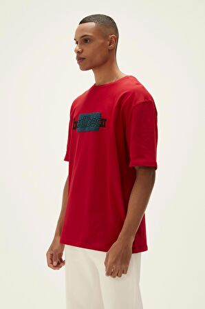 Taped T-Shirt Crimson Red Kırmızı Baskılı Erkek Tişört