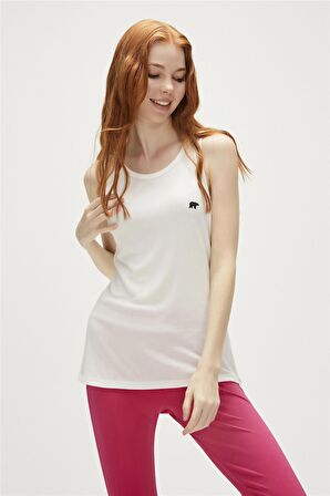 Cara Tank-Top Off-White Beyaz Kadın Atlet