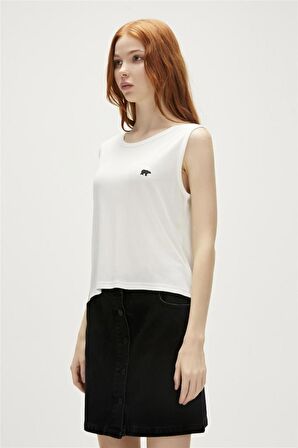 Halle Tank-Top Off-White Beyaz Kadın Atlet