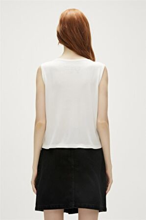 Halle Tank-Top Off-White Beyaz Kadın Atlet