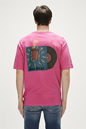 Bad Bear Baskılı Fuşya Erkek T-Shirt 23.01.07.029_BREAK T-SHIRT