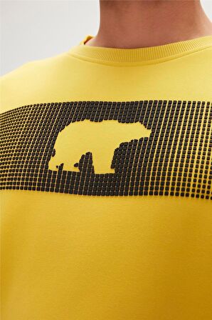 Fancy Crewneck Cider Sarı 3D Baskılı Erkek Sweatshirt