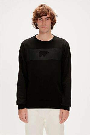 Fancy Crewneck Midnight Siyah 3D Baskılı Erkek Sweatshirt