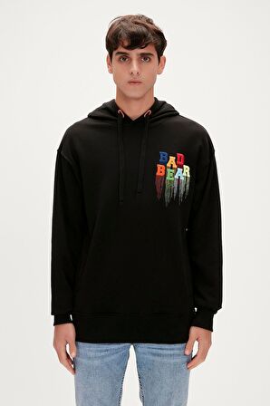 Rainbow Hoodie Siyah Kapüşonlu Erkek Sweatshirt