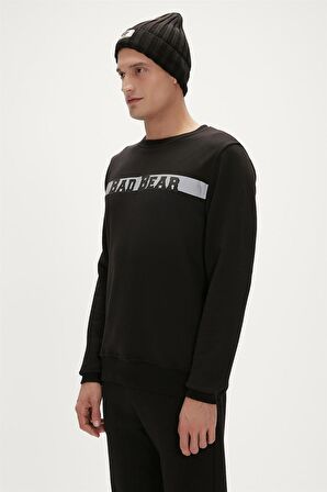 Reflect Bear Crewneck Siyah Erkek Sweatshirt