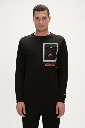 Reflect Crewneck Siyah Erkek Sweatshirt