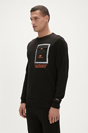 Reflect Crewneck Siyah Erkek Sweatshirt