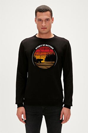 Story Crewneck Siyah Erkek Sweatshirt