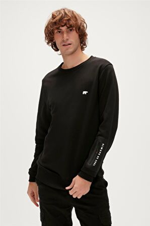 Be Cool Crewneck Siyah Baskılı Erkek Sweatshirt