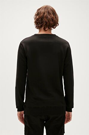 Be Cool Crewneck Siyah Baskılı Erkek Sweatshirt