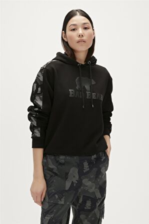 Gwen Hoodie Siyah  Kapüşonlu Kadın Sweatshirt