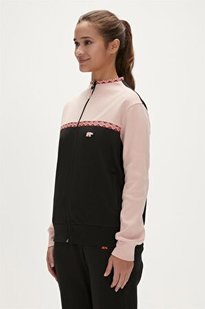 Tina Full-Zip Siyah Fermuarlı Kadın Sweatshirt