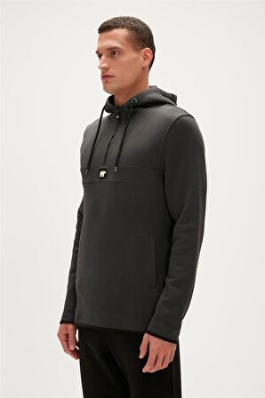 Bad Bear DEFENCE HALF-ZIP HOODIE Erkek Sweatshirt Siyah S-XXL 