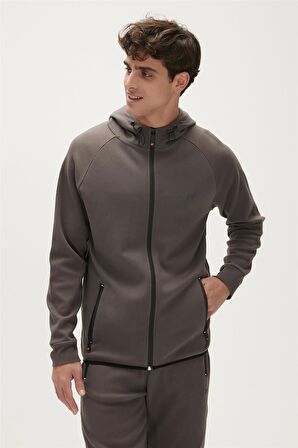 Leo Full-Zip Hoodie Antrasit Fermuarlı Kapüşonlu Erkek Sweatshirt