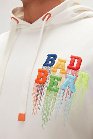 Rainbow Hoodie Off-White Beyaz Kapüşonlu Erkek Sweatshirt
