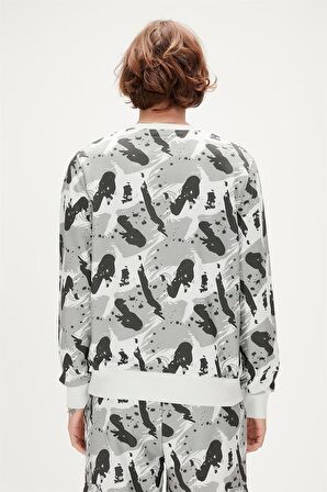 Hardy Crewneck Off-White Beyaz  Baskılı Erkek Sweatshirt 
