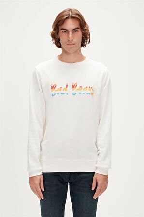 Manuscript Crewneck Off-White Beyaz Erkek Sweatshirt