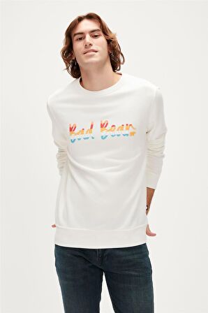 Manuscript Crewneck Off-White Beyaz Erkek Sweatshirt