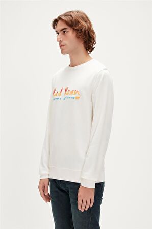 Manuscript Crewneck Off-White Beyaz Erkek Sweatshirt