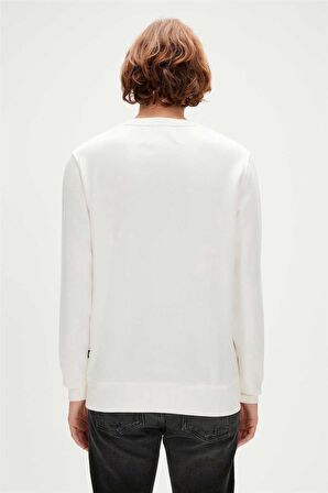 Play Hard Crewneck Off-White Beyaz  Baskılı Erkek Sweatshirt