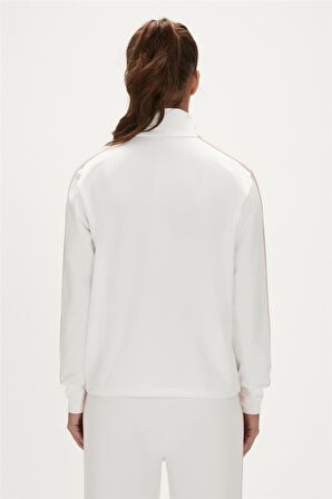 Kate Full-Zip Off-White Beyaz Fermuarlı Kadın Sweatshirt