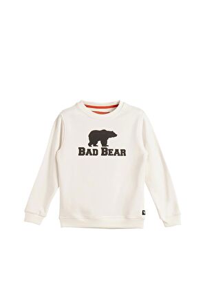 Logo Crewneck Kids Off-White Beyaz  Baskılı Çocuk Sweatshirt