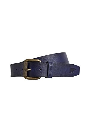 Roll Belt Lacivert Deri Erkek Kemer
