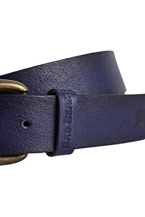 Roll Belt Lacivert Deri Erkek Kemer