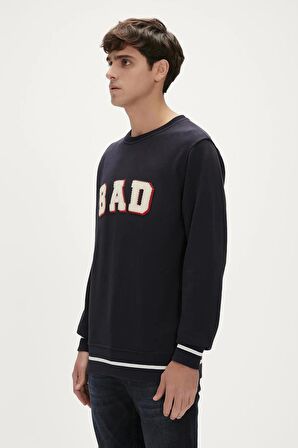 Bad Bear FELT CREWNECK LACİVERT Erkek Sweatshirt