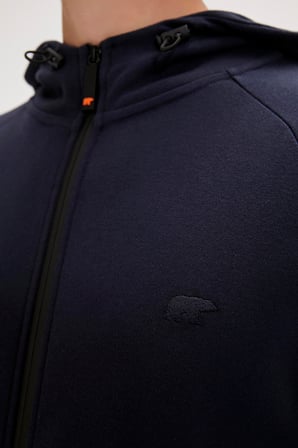 Leo Full-Zip Hoodie Lacivert Fermuarlı Kapüşonlu Erkek Sweatshirt