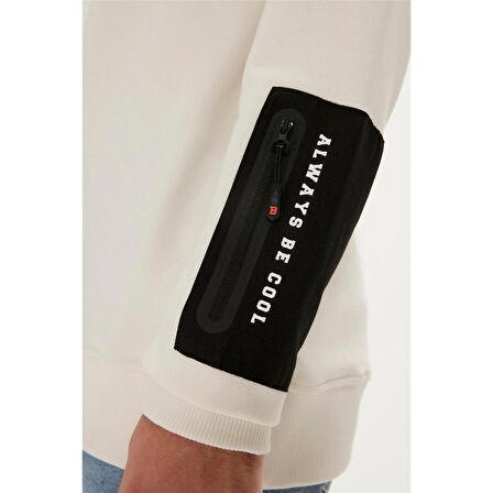 Be Cool Crewneck Marshmallow Beyaz  Baskılı Erkek Sweatshirt