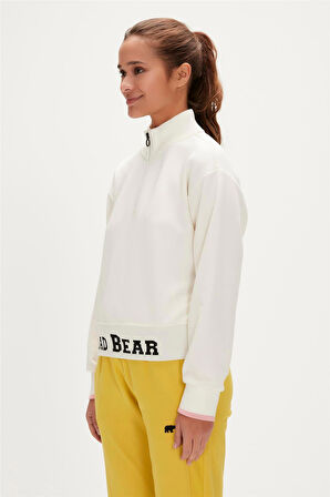 Bad Bear ZOE HALF-ZIP SWEATSHIRT BEYAZ Kadın Sweatshirt