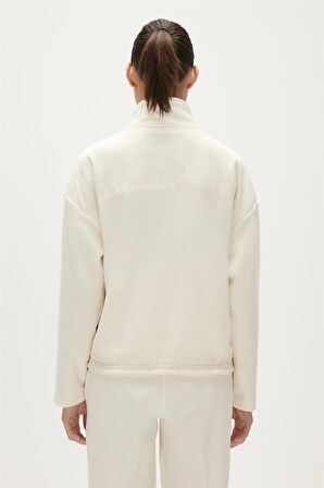 Eva Half-Zip Marshmallow Beyaz Yarım Fermuarlu Kadın Polar Sweatshirt