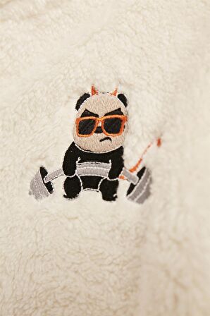 Plunger Plush Kids Marshmallow Beyaz  Fermuarlı Kapüşonlu Peluş Çocuk Sweatshirt