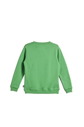 Logo Crewneck Kids Green Yeşil Baskılı Çocuk Sweatshirt