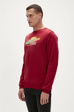 Crayon Crewneck Maroon Erkek Sweatshirt