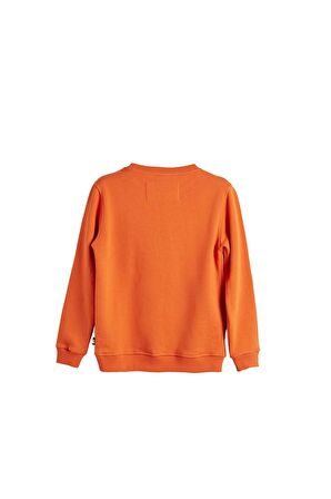 Funky Crewneck Kids Turuncu Baskılı Çocuk Sweatshirt