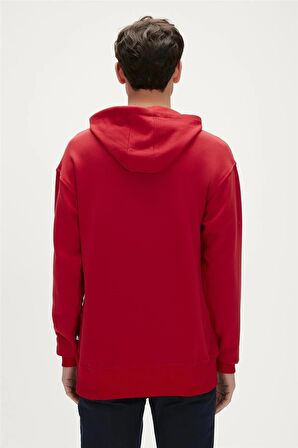 Rainbow Hoodie Crimson-Red Kırmızı Kapüşonlu Erkek Sweatshirt