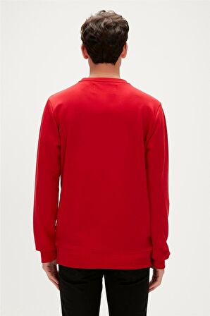 Rebel Crewneck Crimson-Red Kırmızı  Baskılı Erkek Sweatshirt