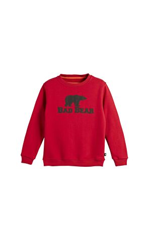 Logo Crewneck Kids Crimson-Red Kırmızı Baskılı Çocuk Sweatshirt