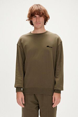 23.02.12.020 Bad Bear Tag Crewneck Erkek Sweat KHAKI