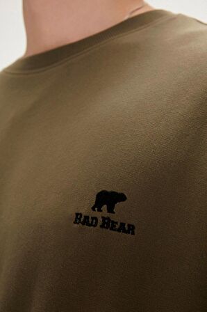 23.02.12.020 Bad Bear Tag Crewneck Erkek Sweat KHAKI